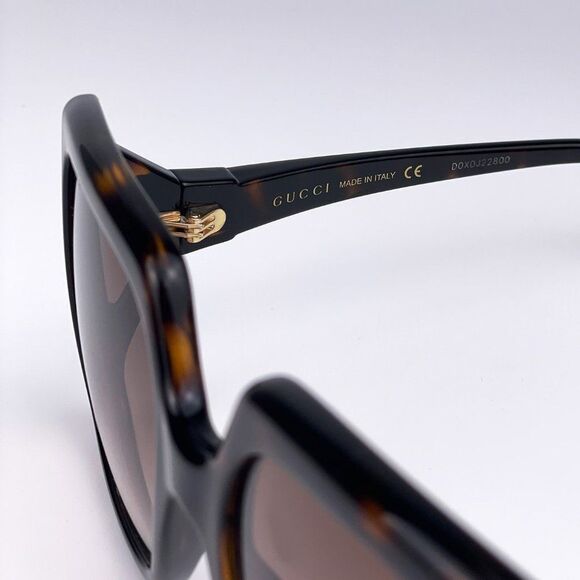 NEW Gucci Logo GG0876S 002 Havana Brown Gradient Rectangle Women Sunglasses - Picture 10 of 13